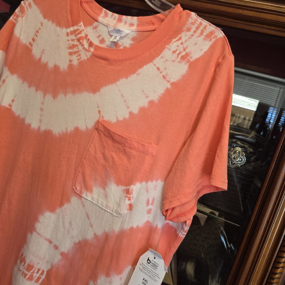 Coral Tie-Dye Women's Dress - Picture 5 of 7